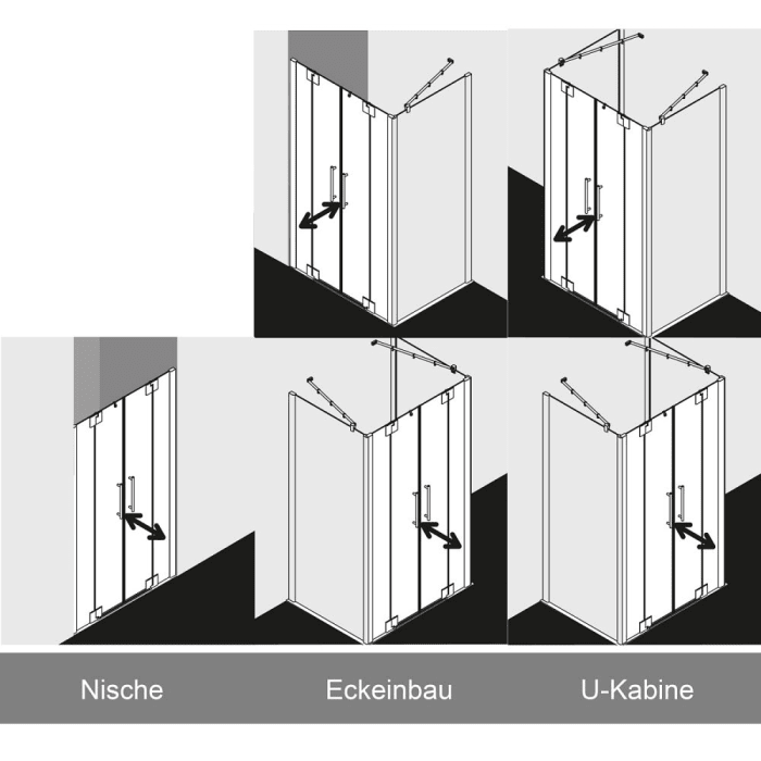 Kermi Pasa XP Pendeltür mit Festfeldern 110 x 200 cm