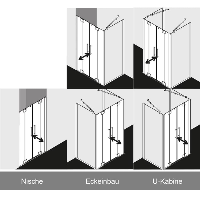 Kermi Pasa XP Pendeltür mit Festfeldern 150 x 200 cm