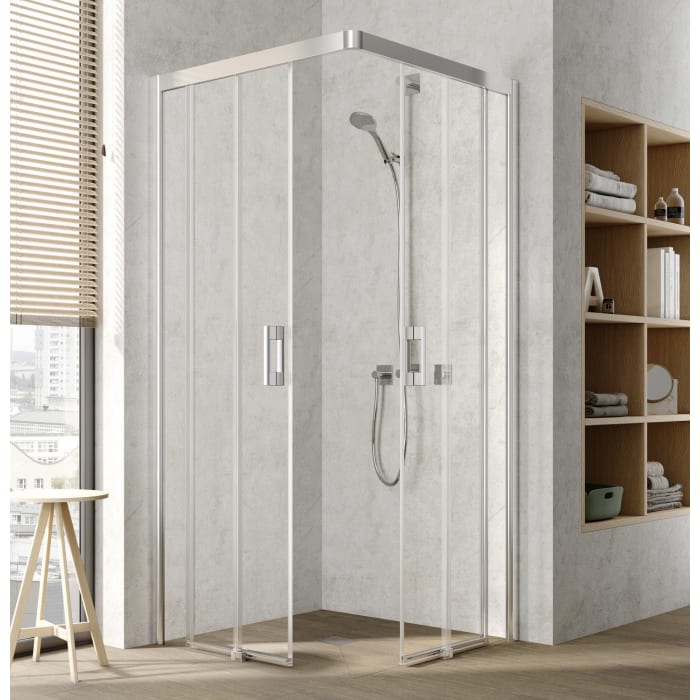 Kermi Pega Eckeinstieg 2-teilig bodenfrei Gleittüren 80 x 200 cm , Halbteil rechts