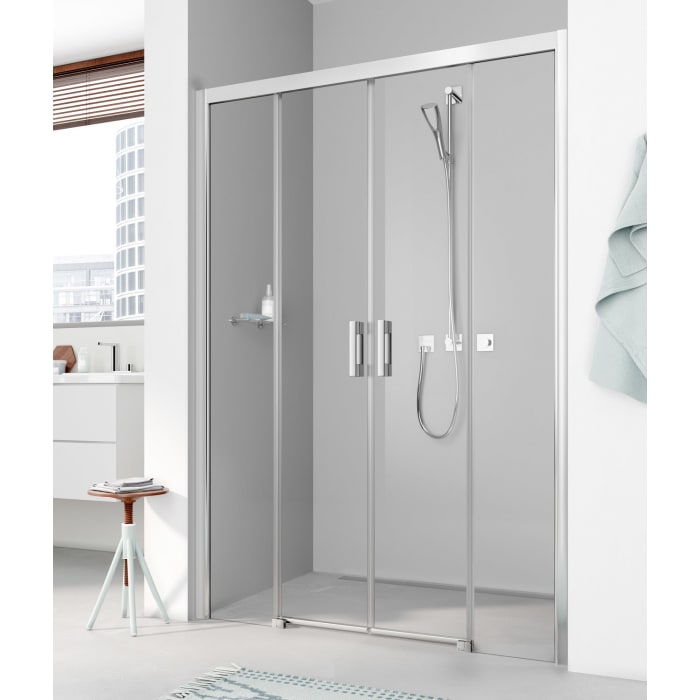 Kermi Pega Gleittür 4-teilig bodenfrei mit Festfeldern 140 cm