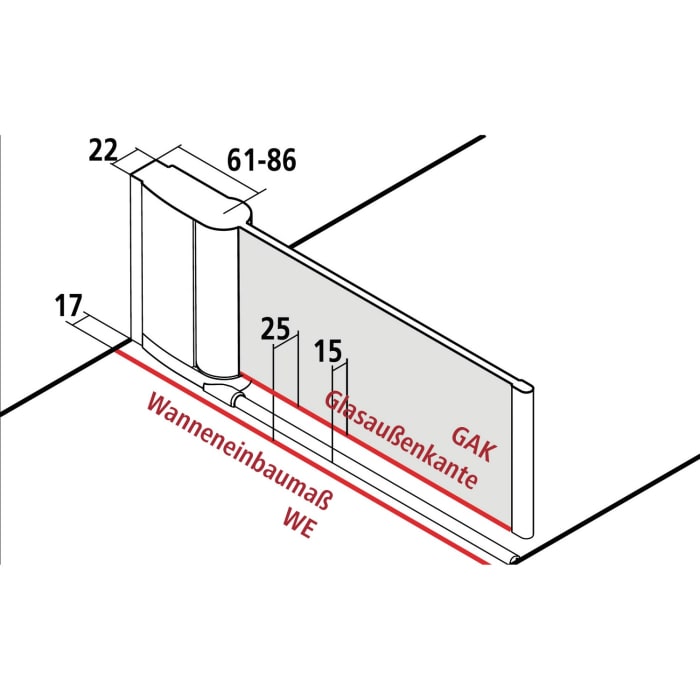 Kermi Pega Pendeltür 1-flügelig 85 cm, Anschlag rechts