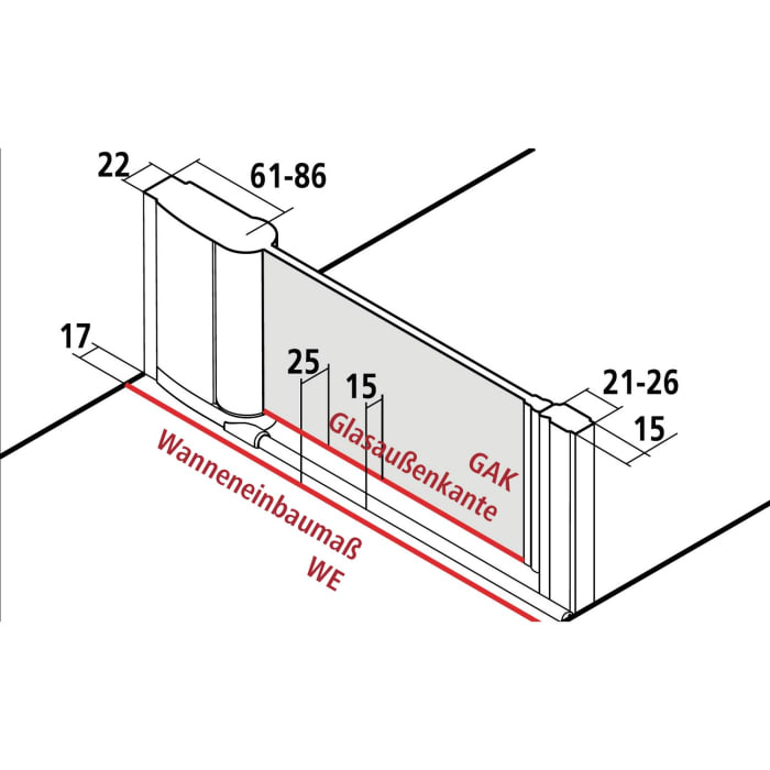 Kermi Pega Pendeltür 1-flügelig 75 cm, Anschlag rechts