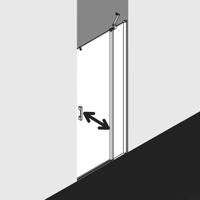 Kermi Pega Pendeltür 1-flügelig mit Festfeld 120 cm, Anschlag rechts