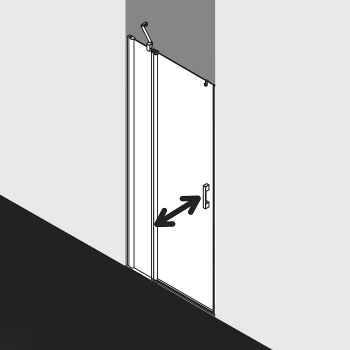 Kermi Pega Pendeltür 1-flügelig mit Festfeld 85 cm, Anschlag links