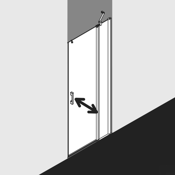 Kermi Pega Pendeltür 1-flügelig mit Festfeld 120 cm, Anschlag rechts