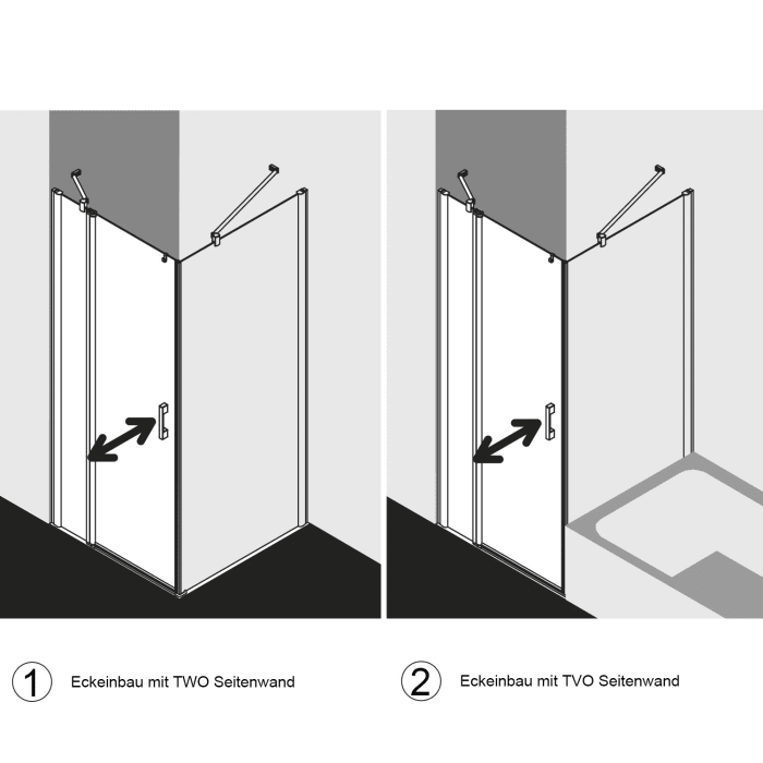 Kermi Pega Pendeltür 1-flügelig mit Festfeld 120 cm, Anschlag links