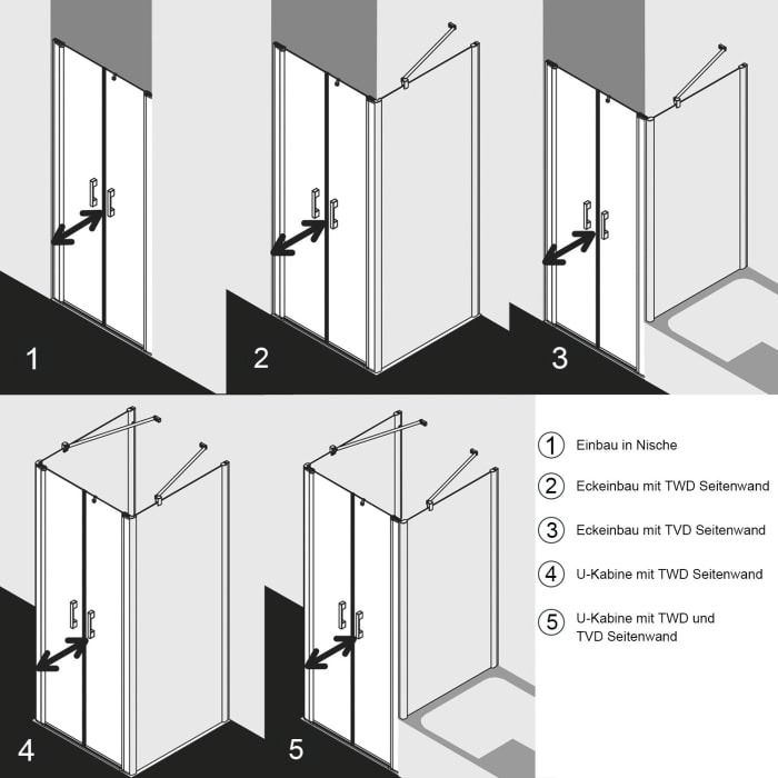 Kermi Pega Pendeltür 2-flügelig 75 cm