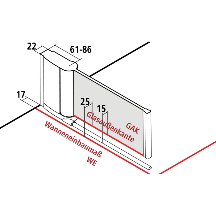 Kermi Pega Pendeltür 1-flügelig 90 cm, Anschlag links