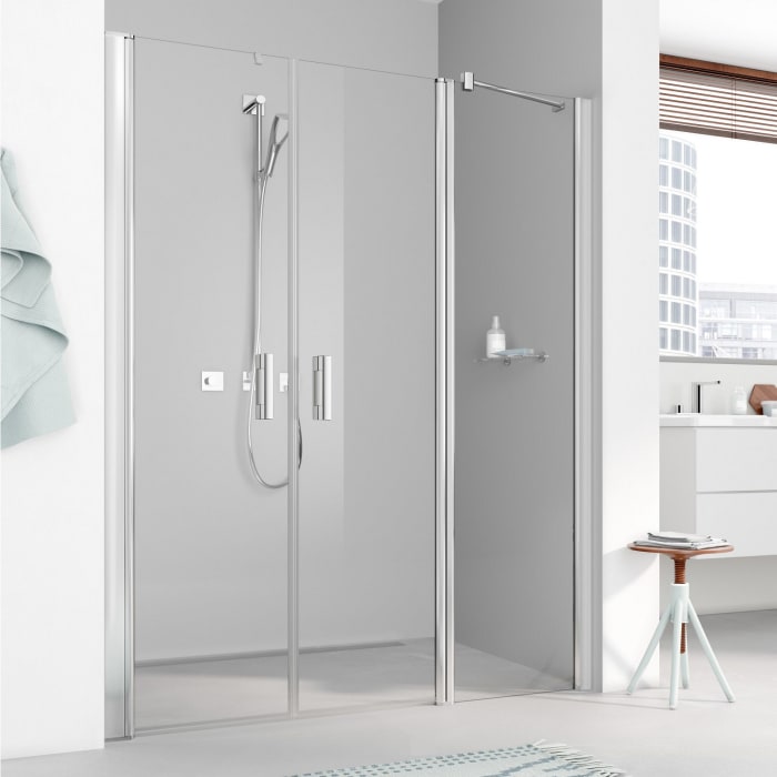 Kermi Pega Pendeltür 2-flügelig mit Festfeld 170 cm, Anschlag links