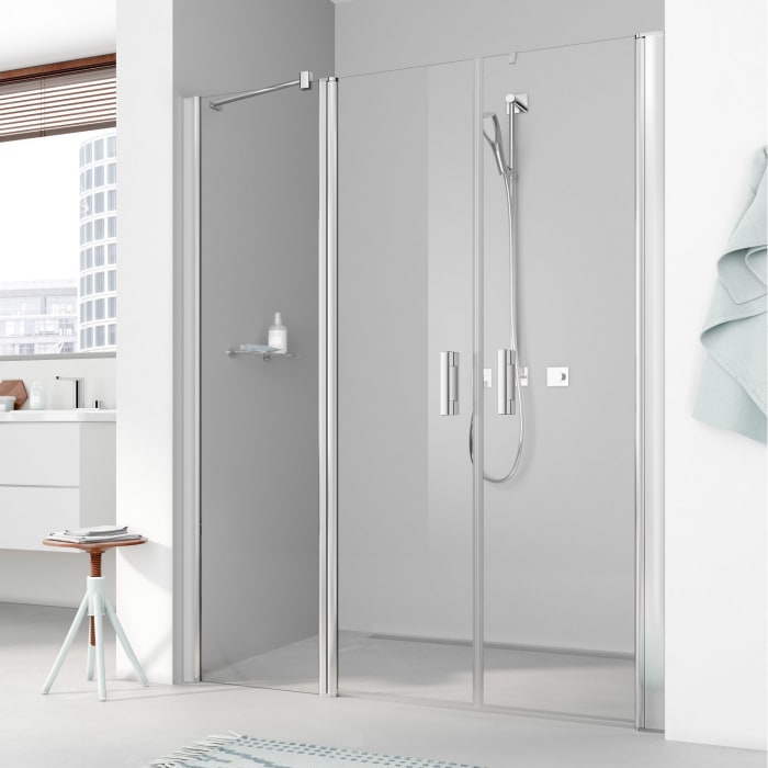 Kermi Pega Pendeltür 2-flügelig mit Festfeld 180 cm, Anschlag rechts