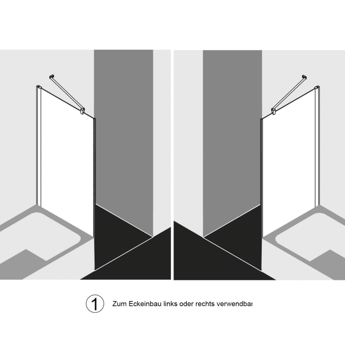 Kermi Pega Seitenwand verkürzt neben Badewanne 90 cm