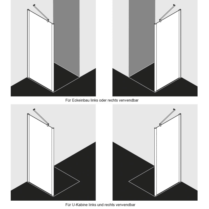 Kermi Pega Seitenwand TWD 120 x 200 cm