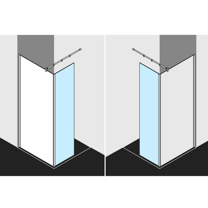 Kermi Walk-In XB Festfeld im Winkel 60 x 200 cm zur Kombination mit Wall oder Free