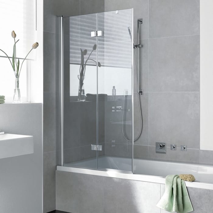 Kermi Diga Badewannen Faltwand 2-flügelig 100 x 151,7 cm, Anschlag links