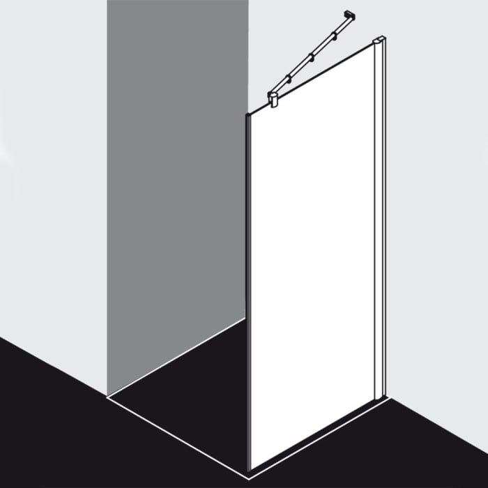 Kermi Diga Seitenwand 90 x 200 cm für auf Duschwanne