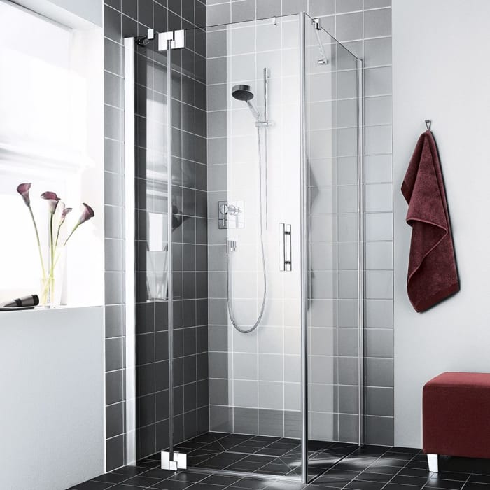 Kermi Filia XP Pendeltür 1-flügelig 90 cm mit Festfeld für Eckeinbau, Anschlag links