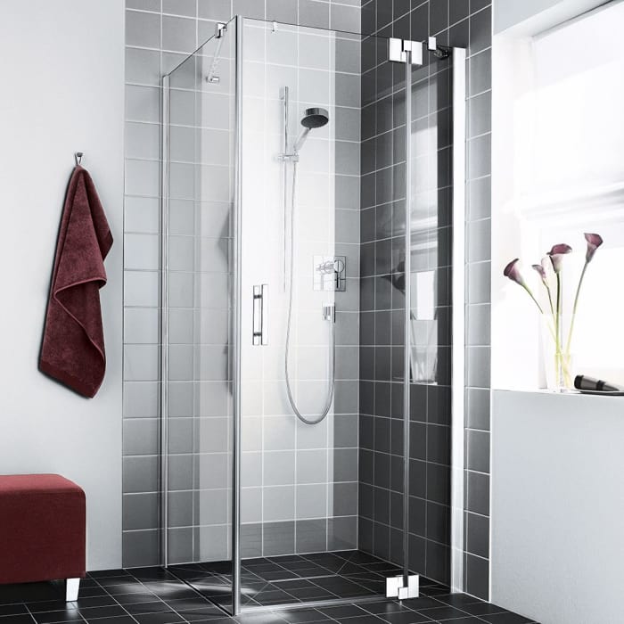 Kermi Filia XP Pendeltür 1-flügelig 90 cm mit Festfeld für Eckeinbau