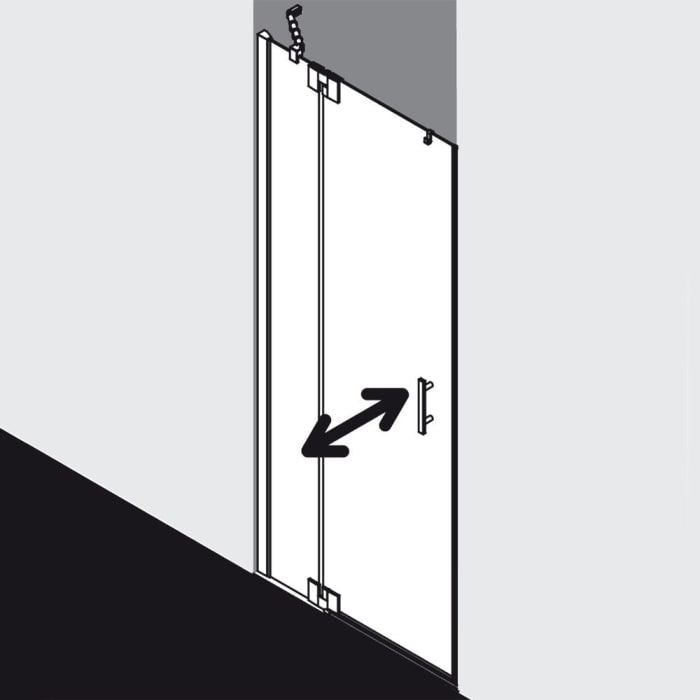 Kermi Filia XP Pendeltür 1-flügelig 90 cm mit Festfeld Scharnierseitig