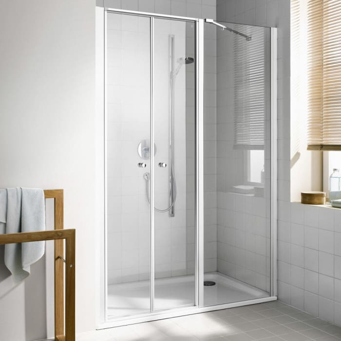 Kermi Ibiza 2000 Doppel-Pendeltür 160 cm mit Festfeld rechts