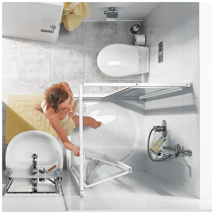 Kermi Ibiza 2000 Eckeinstieg 2-teilig Falttür, Halbteil 90 cm