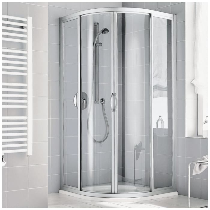 Kermi Ibiza 2000 gerahmte Viertelkreis-Duschkabine mit Gleittüren 100 x 90 cm