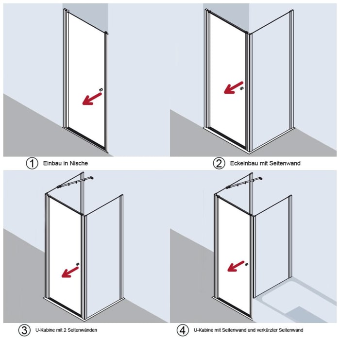 Kermi Ibiza 2000 Schwingtür 90 x 200 cm
