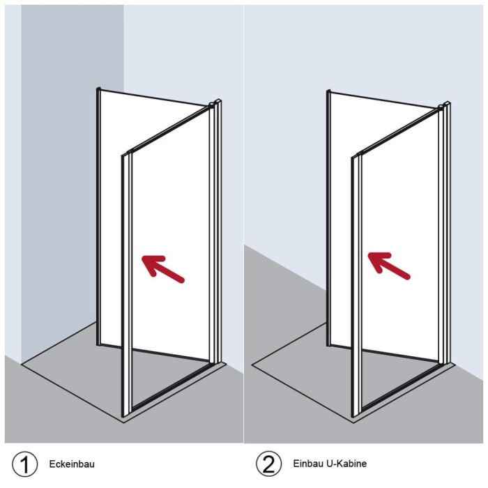 Kermi Ibiza 2000 Seitenwand beweglich 100 x 200 cm