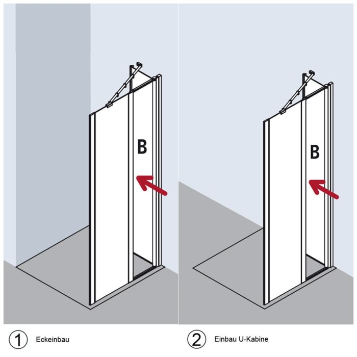 Kermi Ibiza 2000 Seitenwand geteilt beweglich 80 x 200 cm
