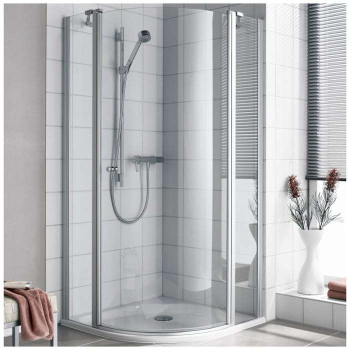 Kermi Ibiza 2000 Viertelkreis-Duschkabine mit Schwingtür 80 x 80 cm, Radius 52 cm, mit Türanschlag rechts