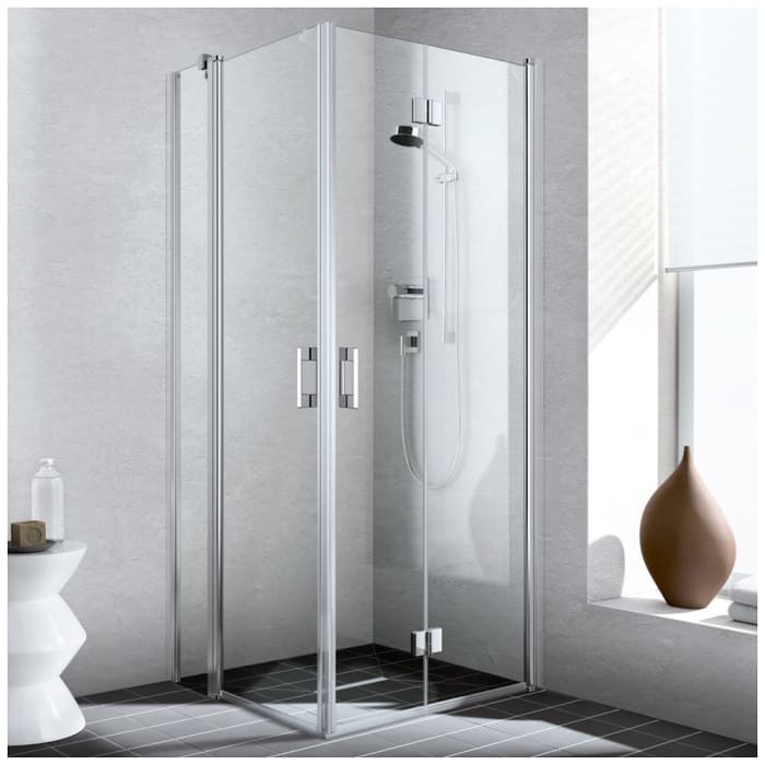 Kermi Liga Eckeinstieg Pendeltür mit Festteil , Halbteil 80 cm links