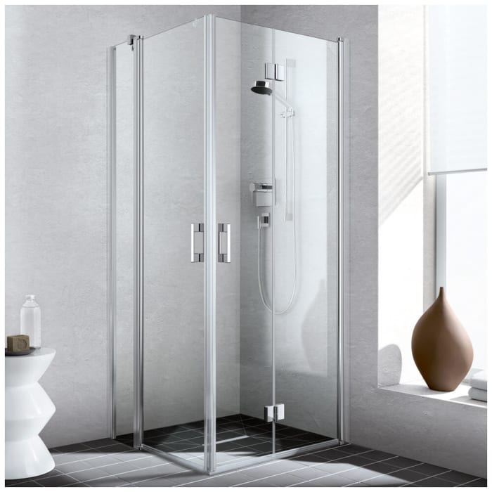 Kermi Liga Eckeinstieg Pendeltür mit Festteil , Halbteil 100 cm links