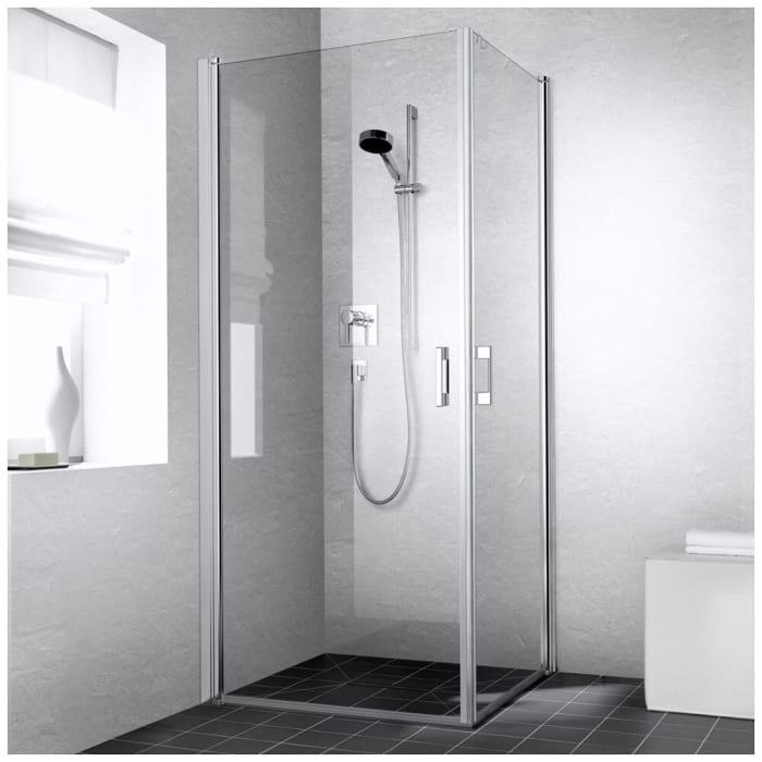 Kermi Liga Eckeinstieg Pendeltür Halbteil 90 cm, links für Duschwanne