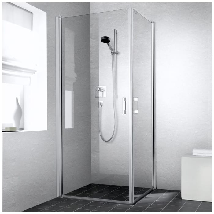 Kermi Liga Eckeinstieg Pendeltür Halbteil 90 cm, links für Duschplatz