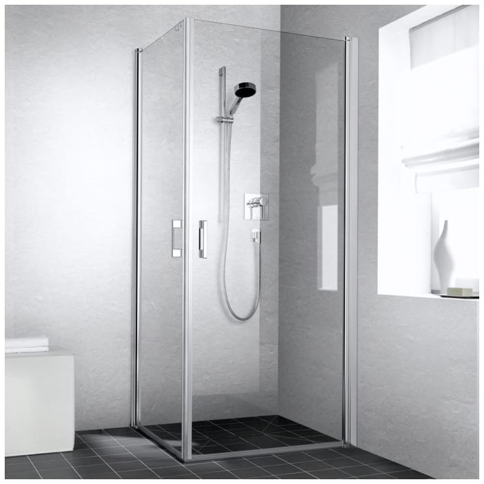 Kermi Liga Eckeinstieg Pendeltür Halbteil 80 cm, rechts für Duschplatz