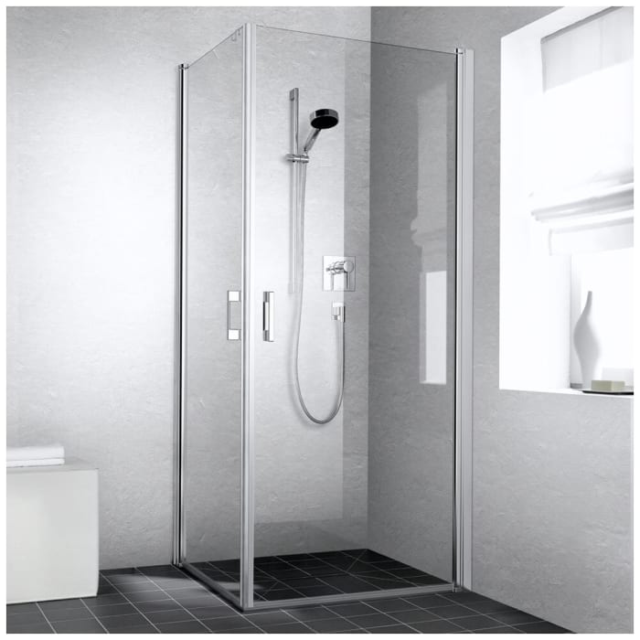 Kermi Liga Eckeinstieg Pendeltür Halbteil 100 cm, rechts für Duschwanne