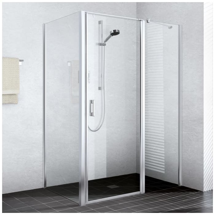 Kermi Liga Pendeltür für Duschplatz 1-flügelig mit Festfeld 80 cm, Anschlag rechts