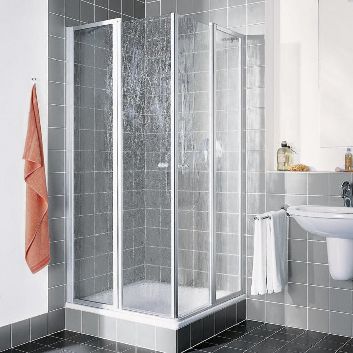 Kermi Nova 2000 Eckeinstieg 2-teilig 90 x 200 cm, Pendeltüren mit Festfeldern, Halbteil rechts