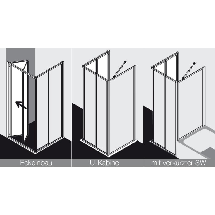 Kermi Nova 2000 Eckeinstieg 2-teilig 80 x 200 cm, Falttür Halbteil