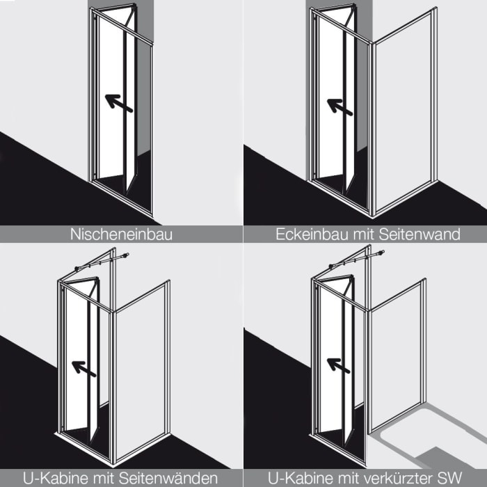 Kermi Nova 2000 Falttür 100 x 185 cm