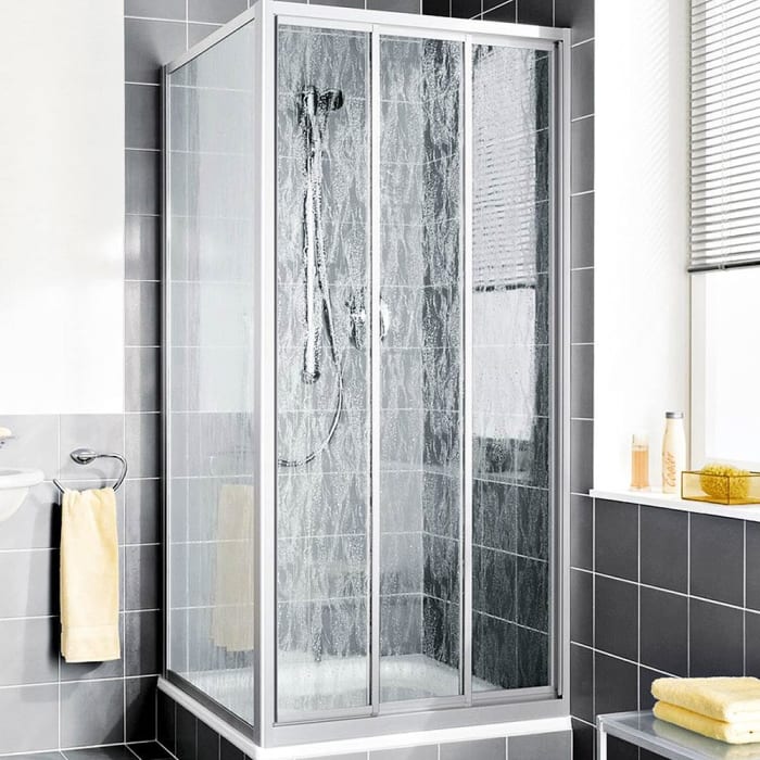 Kermi Nova 2000 Gleittür 3-teilig mit Festfeld 120 x 185 cm