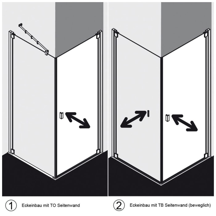 Kermi Raya Pendeltür 1-flügelig 90 cm mit Anschlag rechts