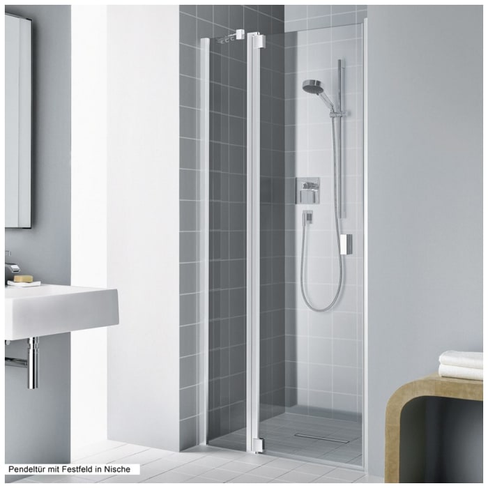 Kermi Raya Pendeltür 1-flügelig mit Festfeld 120 cm, Anschlag links für Nische und Kombination