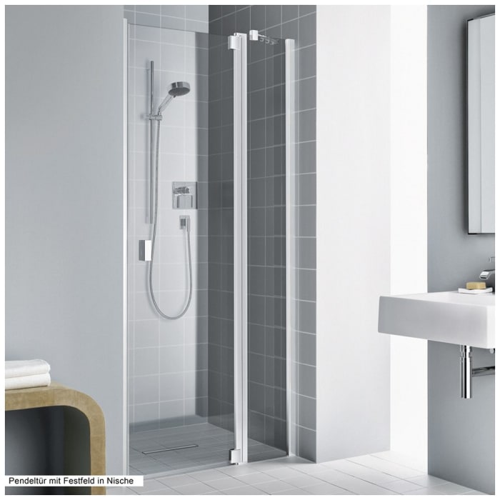 Kermi Raya Pendeltür 1-flügelig mit Festfeld 90 cm, Anschlag rechts für Nische und Kombination