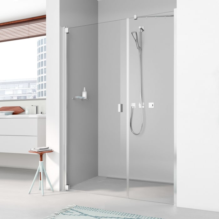 Kermi Raya Pendeltür 1-flügelig mit Festfeld 120 cm, Anschlag links für Nische und Kombination festfeldseitig