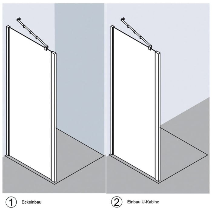 Kermi Raya Seitenwand starr 100 cm, für Eckeinbau oder U-Kabine