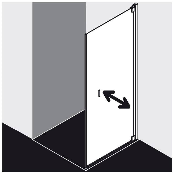 Kermi Raya Seitenwand beweglich 100 cm Anschlag rechts, für Eckeinbau