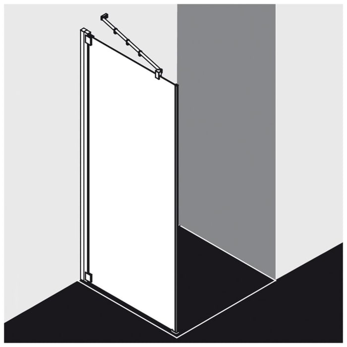 Kermi Raya Seitenwand starr 100 cm Anschlag links, für Eckeinbau