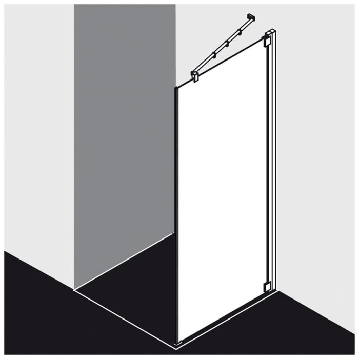 Kermi Raya Seitenwand starr 75 cm Anschlag rechts, für Eckeinbau