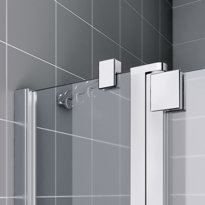 Kermi Raya Seitenwand beweglich 80 cm Anschlag links, für Eckeinbau