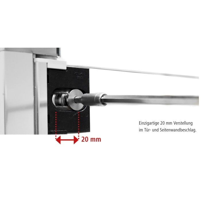 Kermi Raya Seitenwand beweglich 80 cm Anschlag links, für Eckeinbau